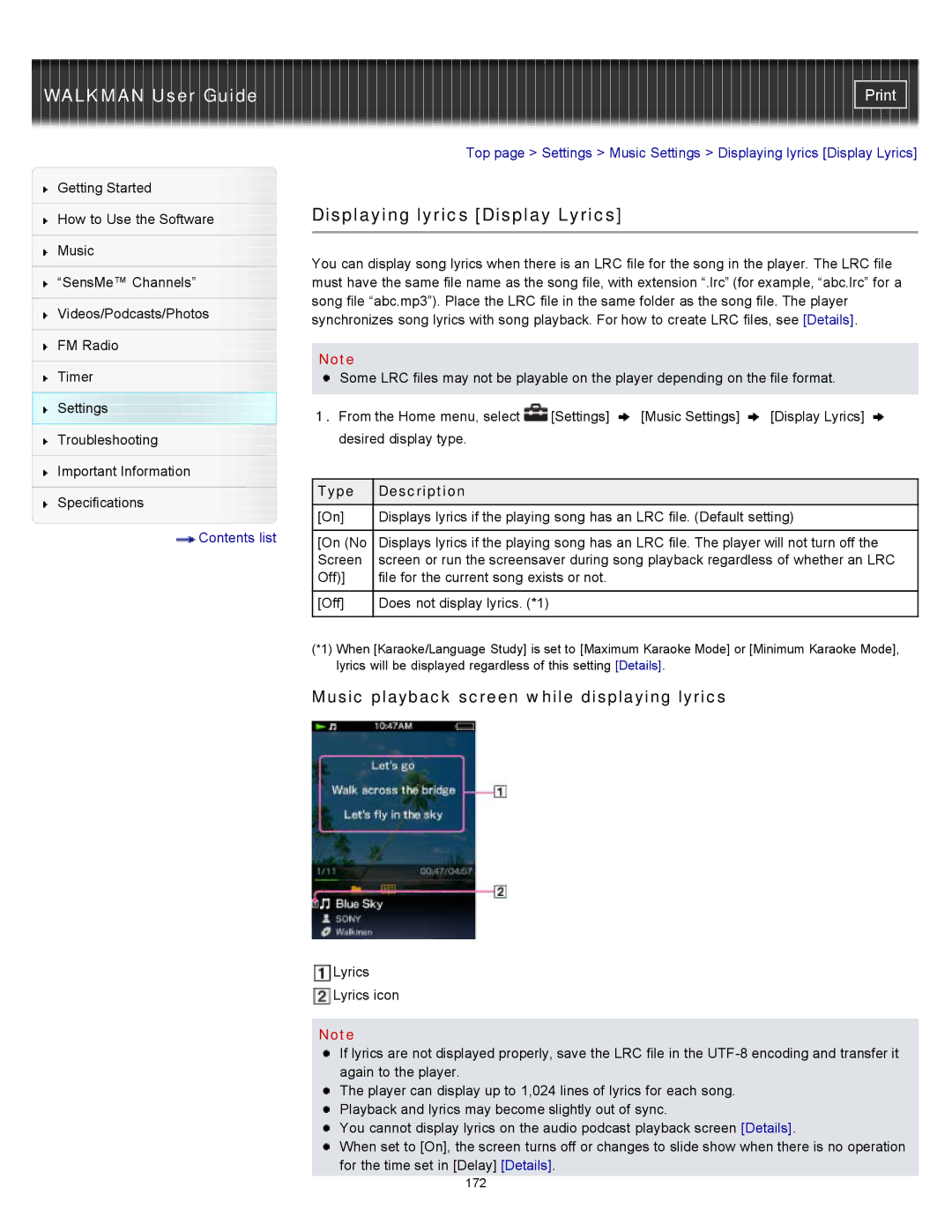 Sony NWZ-E353, NWZ-E355, NWZ-E354 specifications 172 