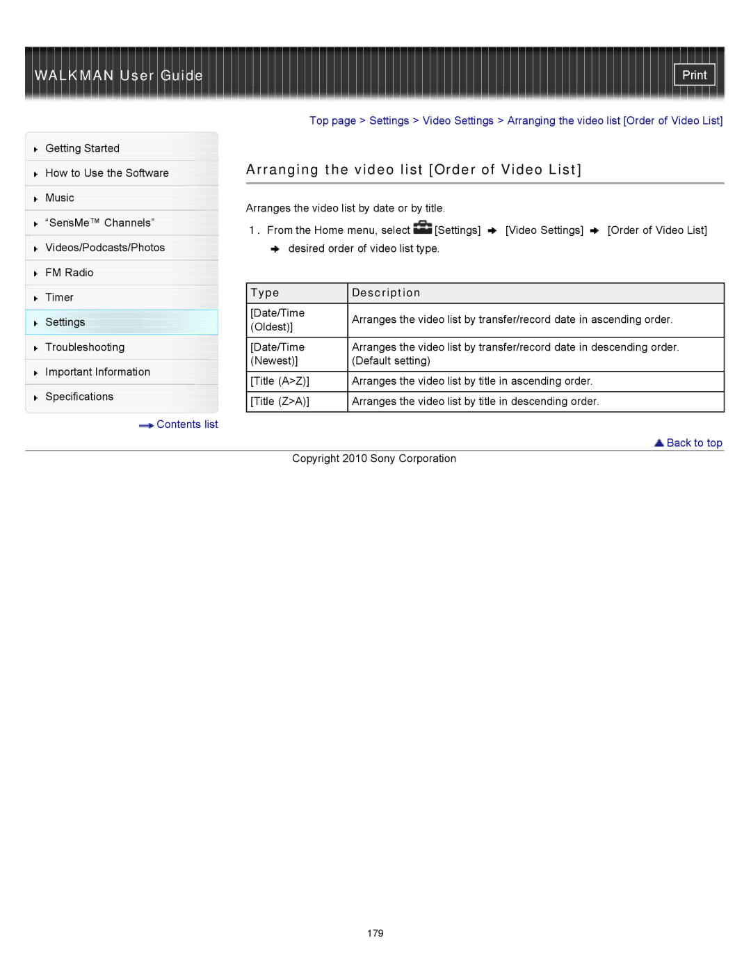 Sony NWZ-E354, NWZ-E355, NWZ-E353 specifications 179 