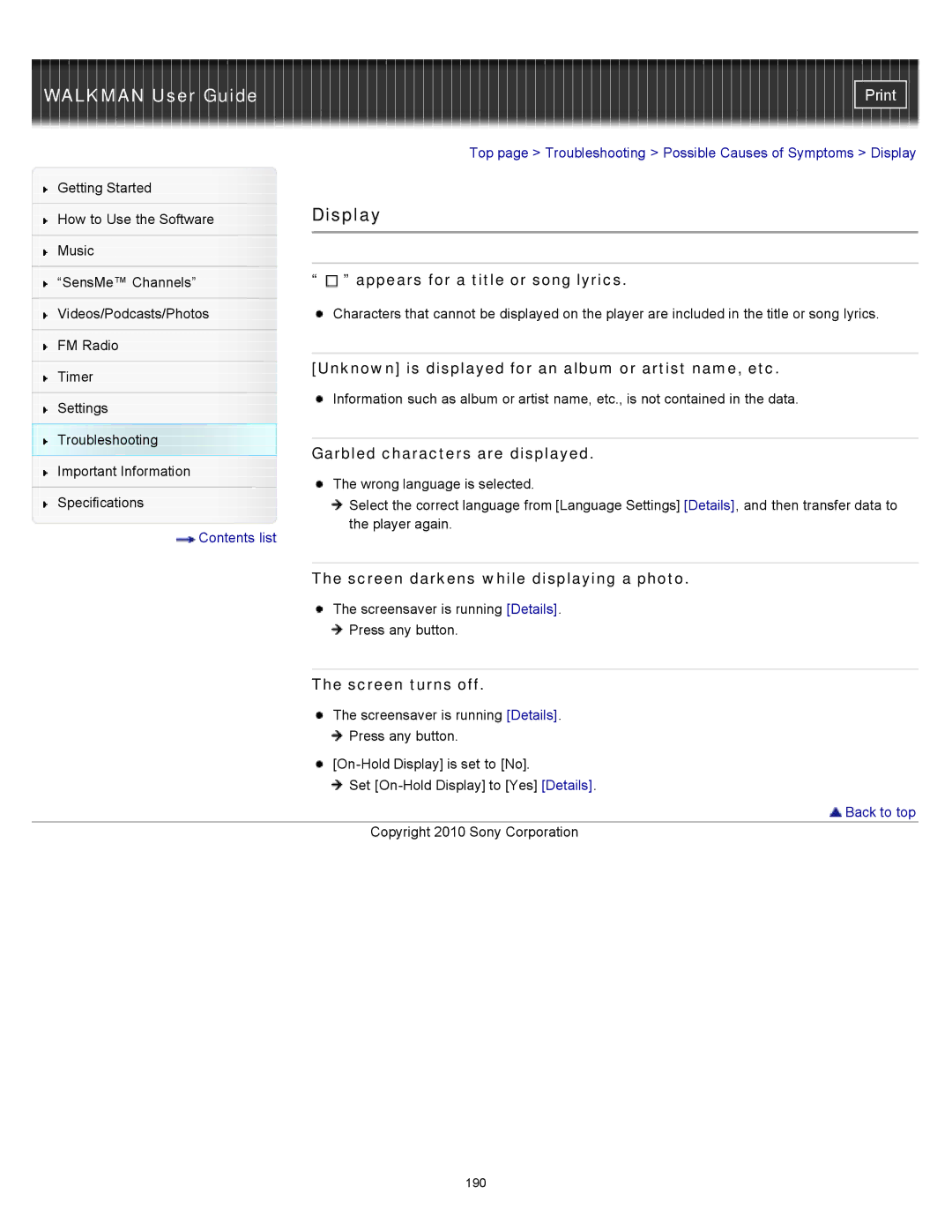 Sony NWZ-E353, NWZ-E355, NWZ-E354 specifications Display 