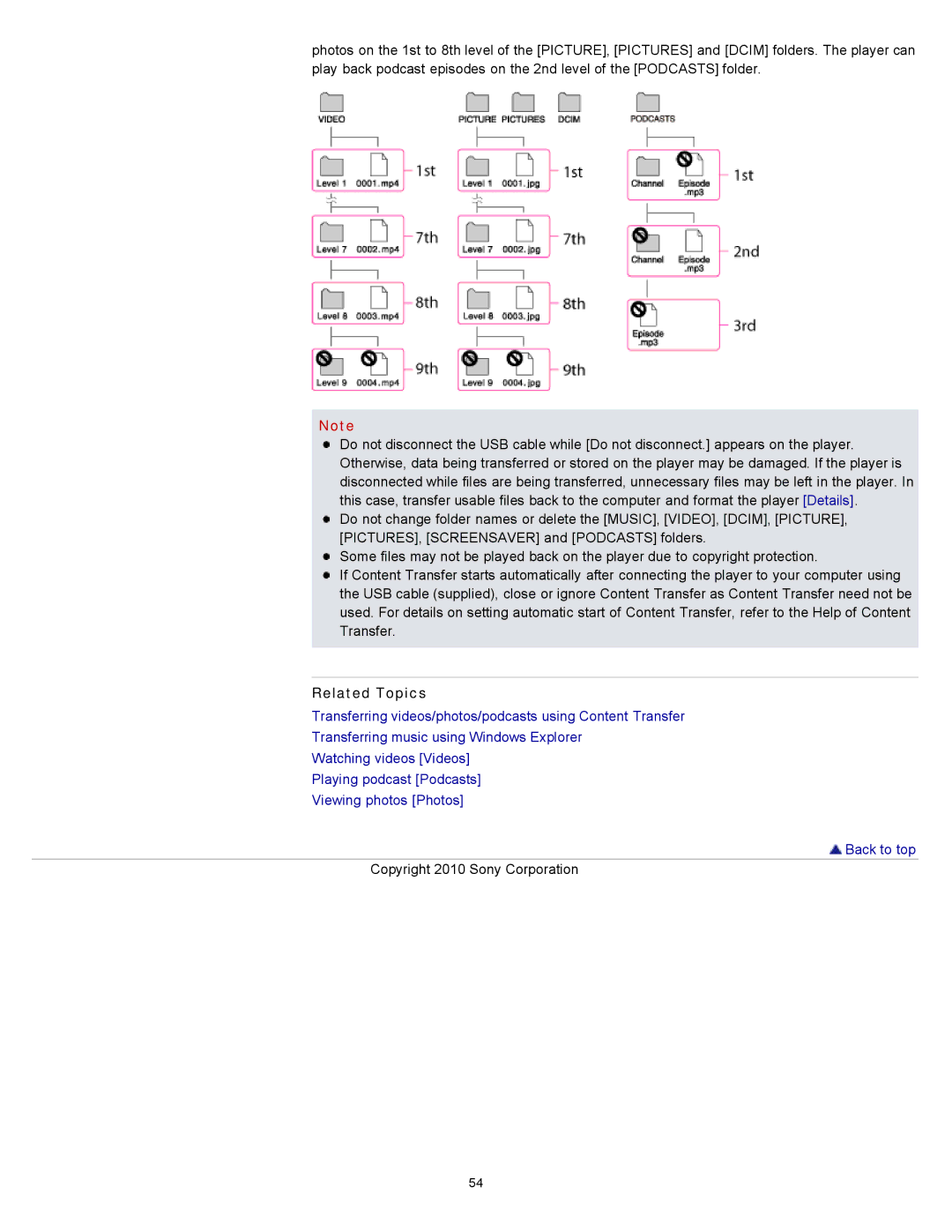 Sony NWZ-E355, NWZ-E353, NWZ-E354 specifications Related Topics 