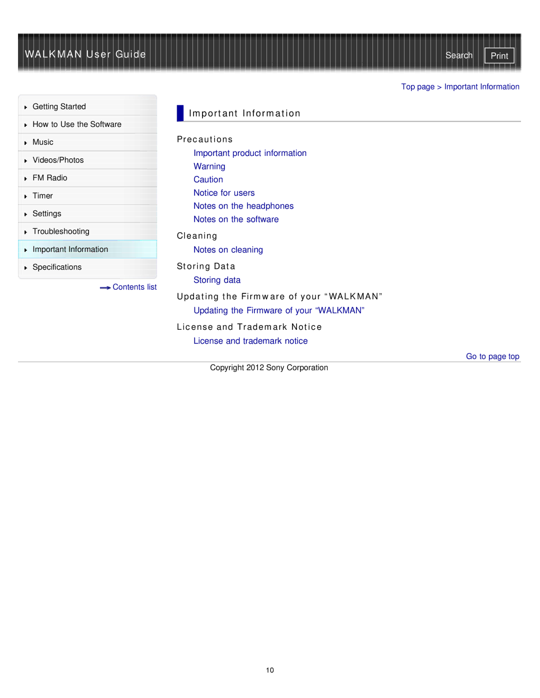 Sony NWZ-E373, NWZ-E375, NWZ-E374RED specifications Important Information 