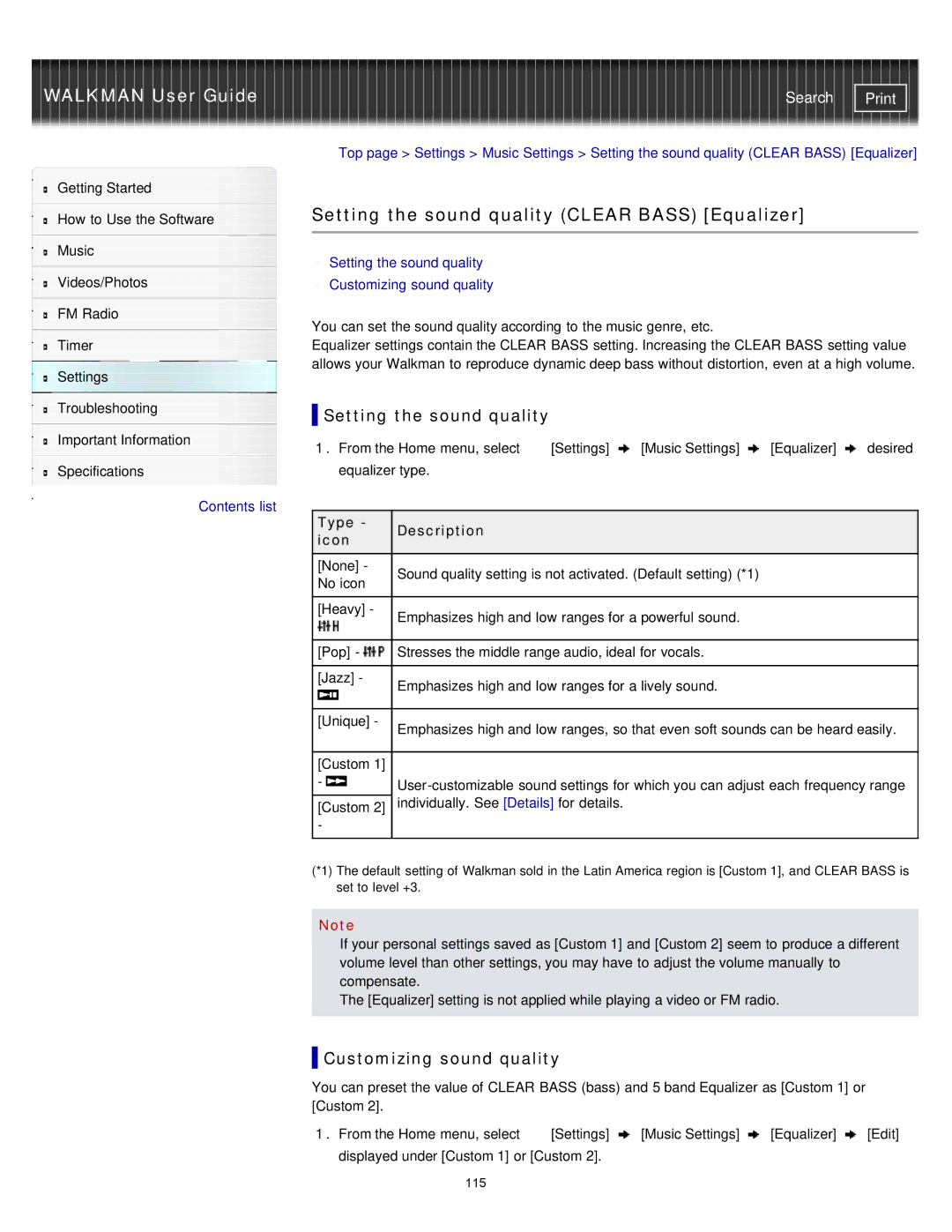 Sony NWZ-E374RED, NWZ-E375, NWZ-E373 specifications 115 