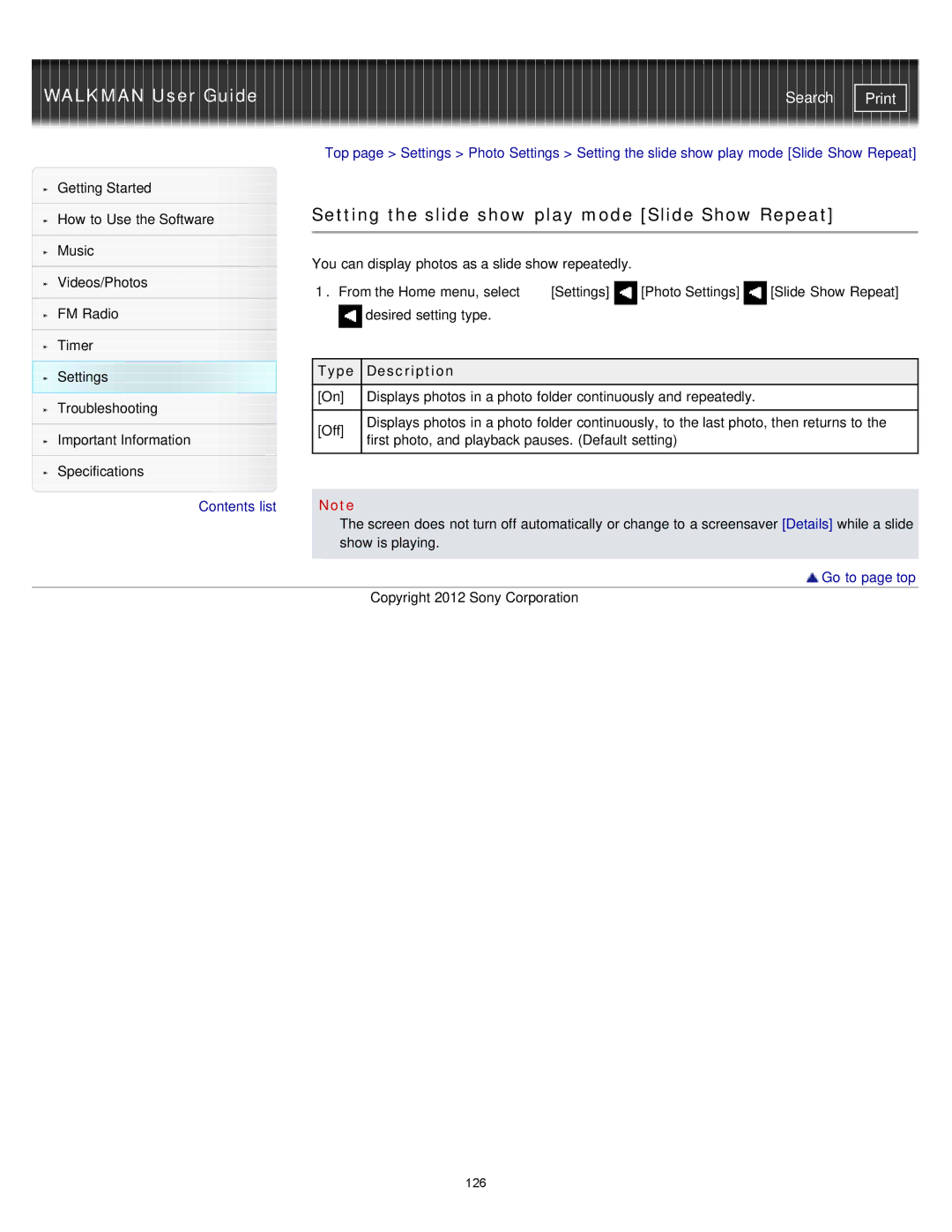 Sony NWZ-E373, NWZ-E375, NWZ-E374RED specifications 126 