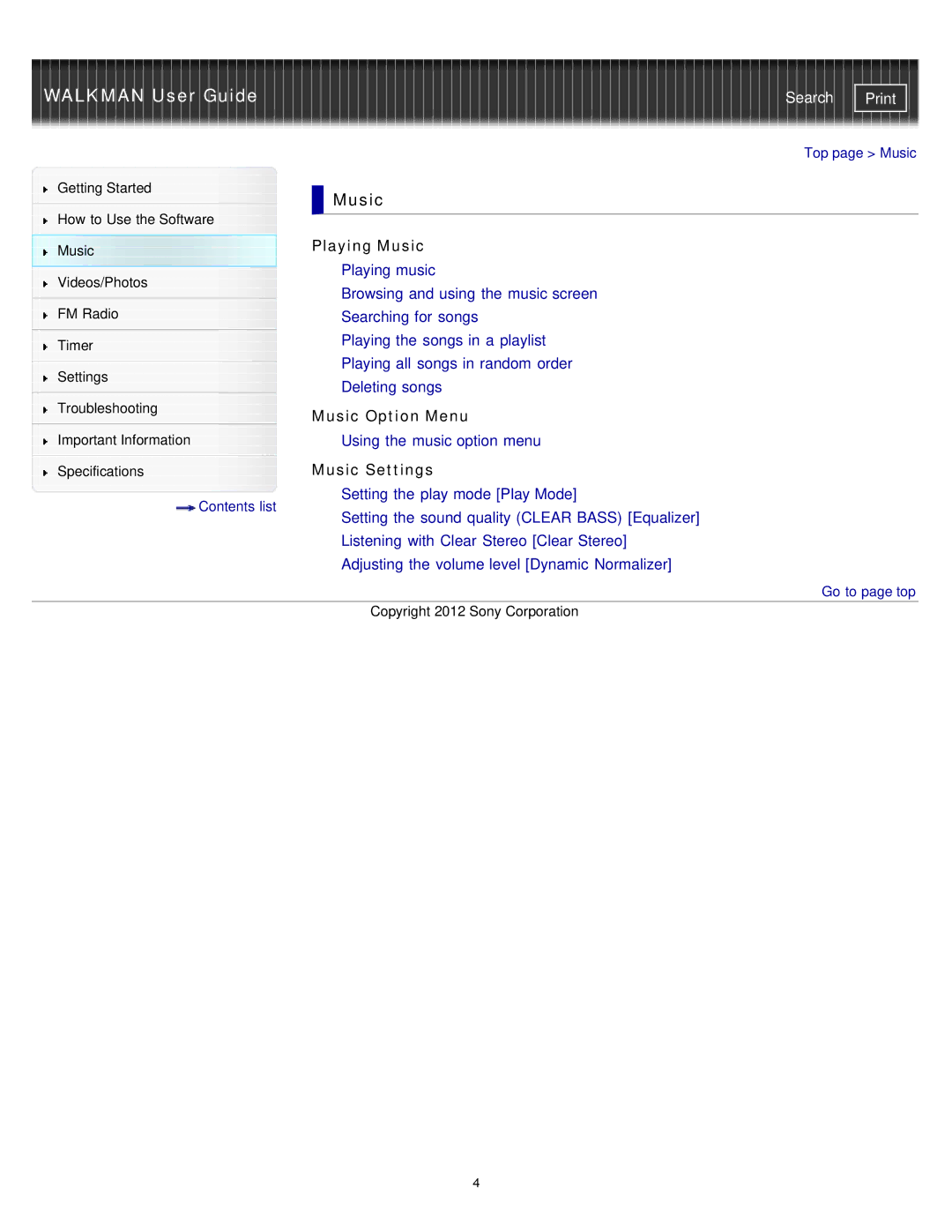 Sony NWZ-E375, NWZ-E373, NWZ-E374RED specifications Playing Music 