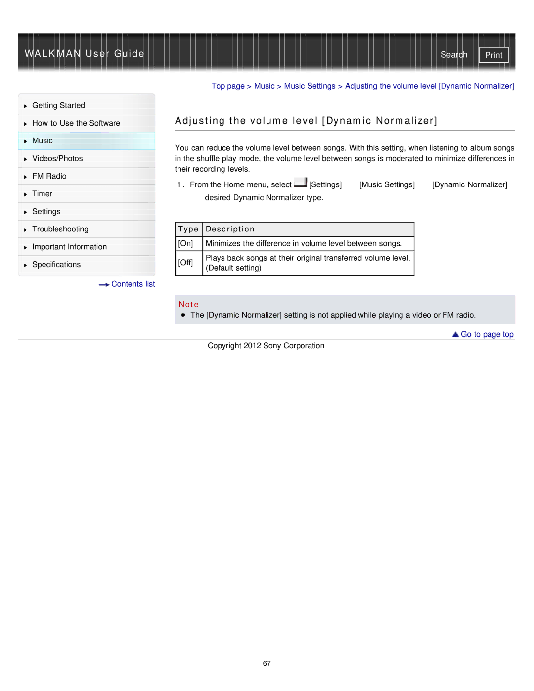 Sony NWZ-E374RED, NWZ-E375, NWZ-E373 specifications Adjusting the volume level Dynamic Normalizer 