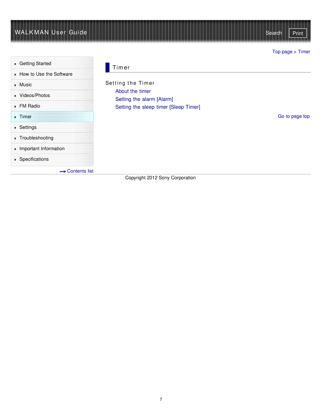 Sony NWZ-E374RED, NWZ-E375, NWZ-E373 specifications Setting the Timer 