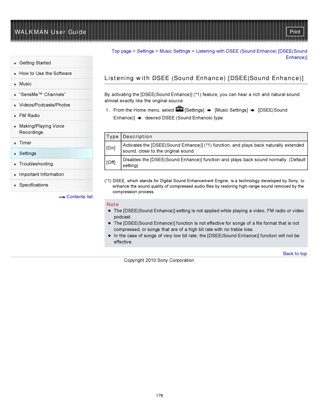 Sony NWZ-E453, NWZ-E455, NWZ-E454 specifications Setting Important Information 