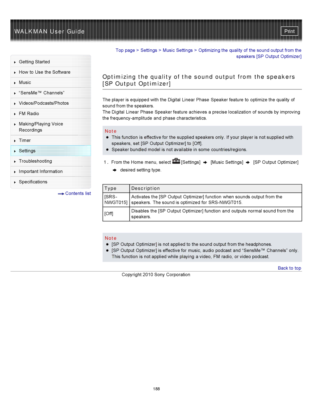 Sony NWZ-E454, NWZ-E455, NWZ-E453 specifications 188 