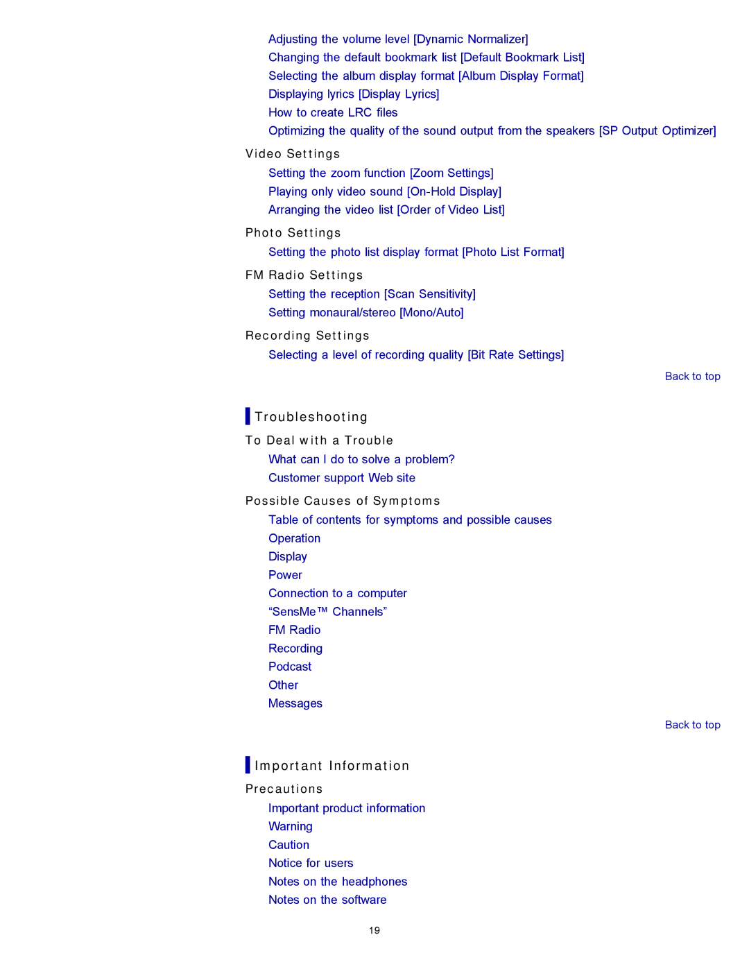 Sony NWZ-E453, NWZ-E455, NWZ-E454 specifications Troubleshooting 