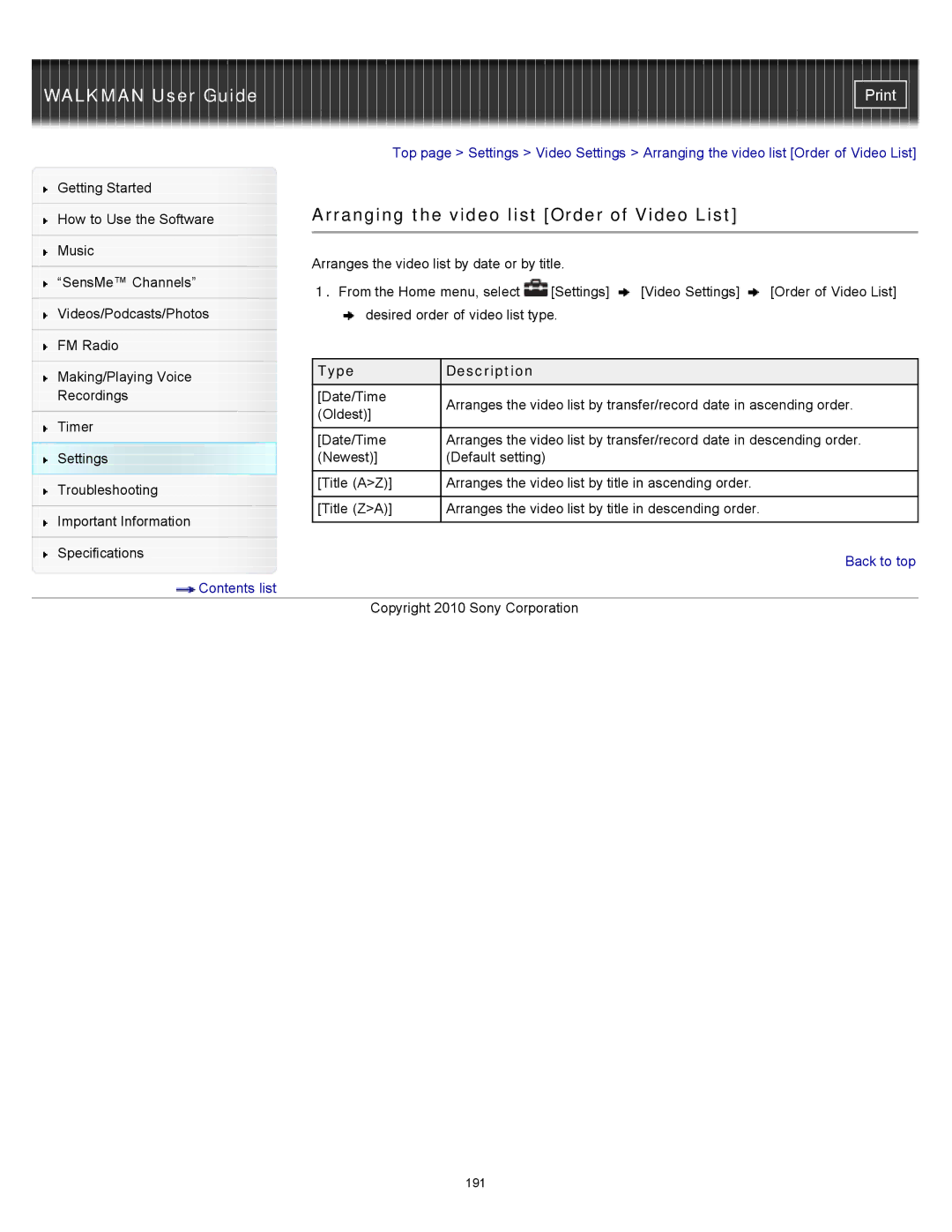 Sony NWZ-E454, NWZ-E455, NWZ-E453 specifications 191 