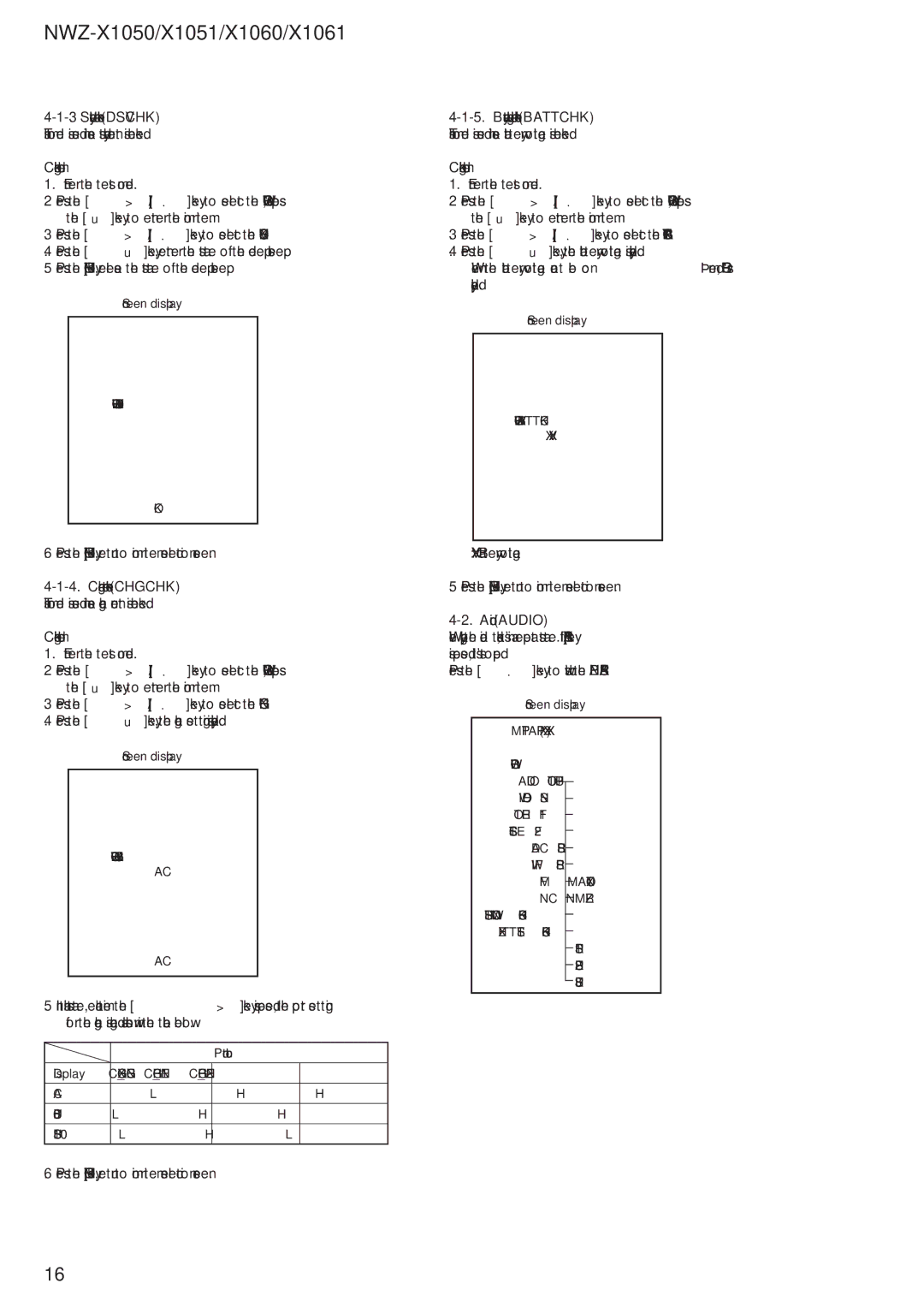 Sony NWZ-X1051 service manual Audio Audio 