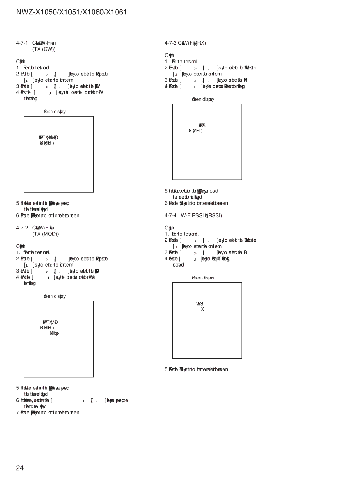 Sony NWZ-X1051 service manual Consecutive Wi-Fi receptions RX Checking method, Wi-Fi Rssi acquisitions Rssi Checking method 