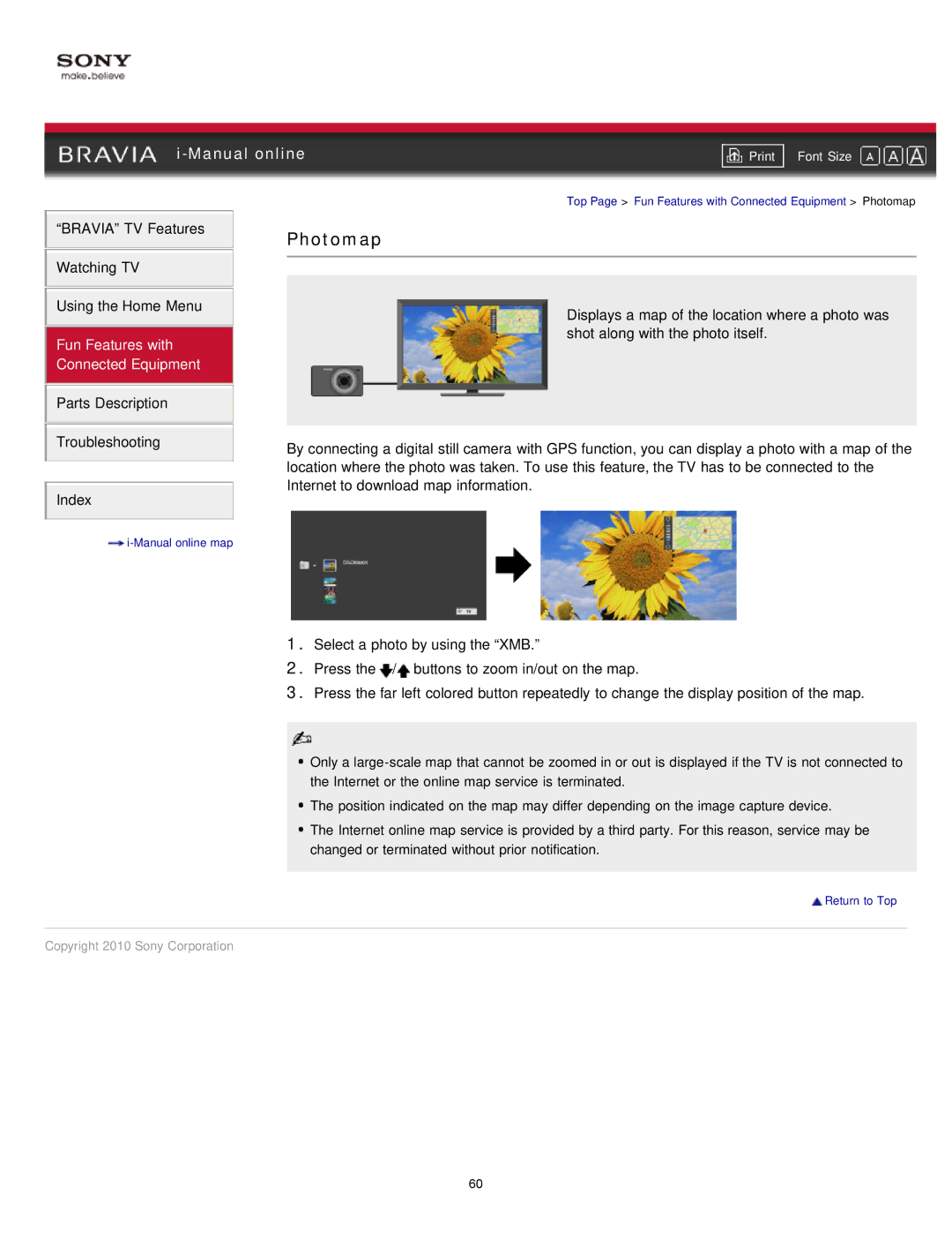 Sony NX80X manual Photomap 