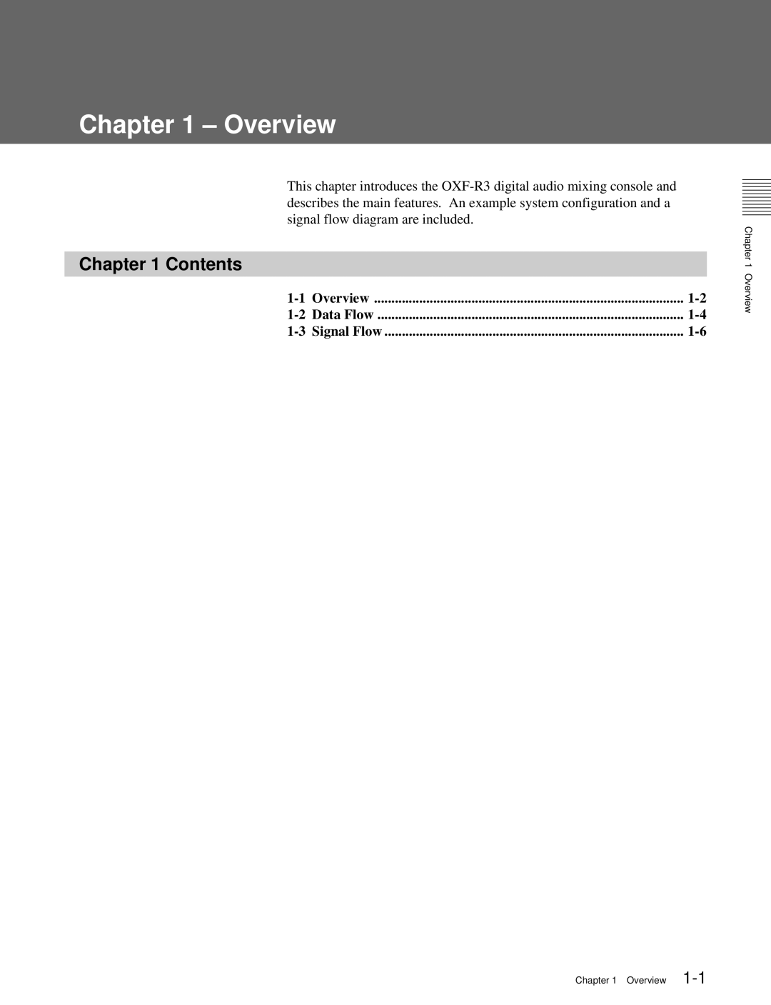 Sony OXF-R3 operation manual Overview, Contents 