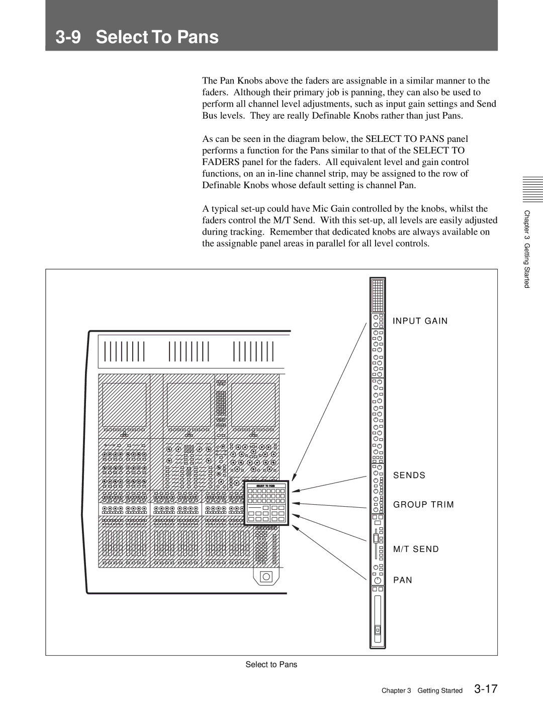 Sony OXF-R3 operation manual Select9 SelectTo PansTo Pans 