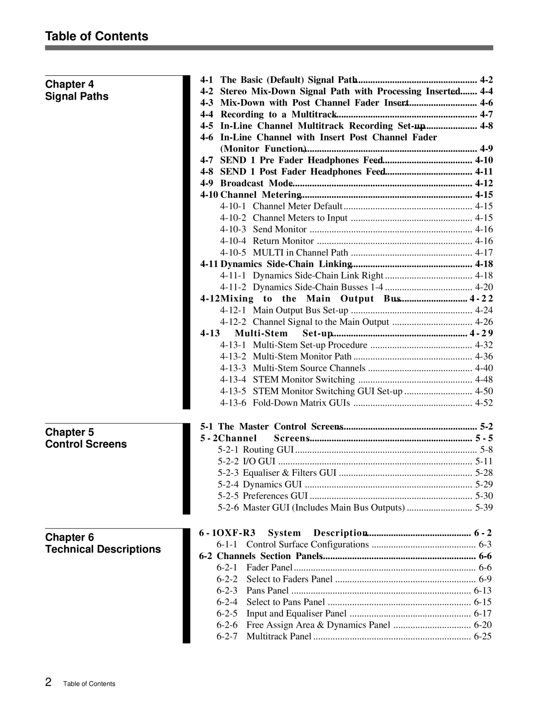 Sony OXF-R3 operation manual Table of Contents 