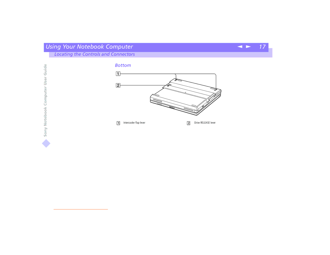 Sony PCG-8491 manual Bottom 