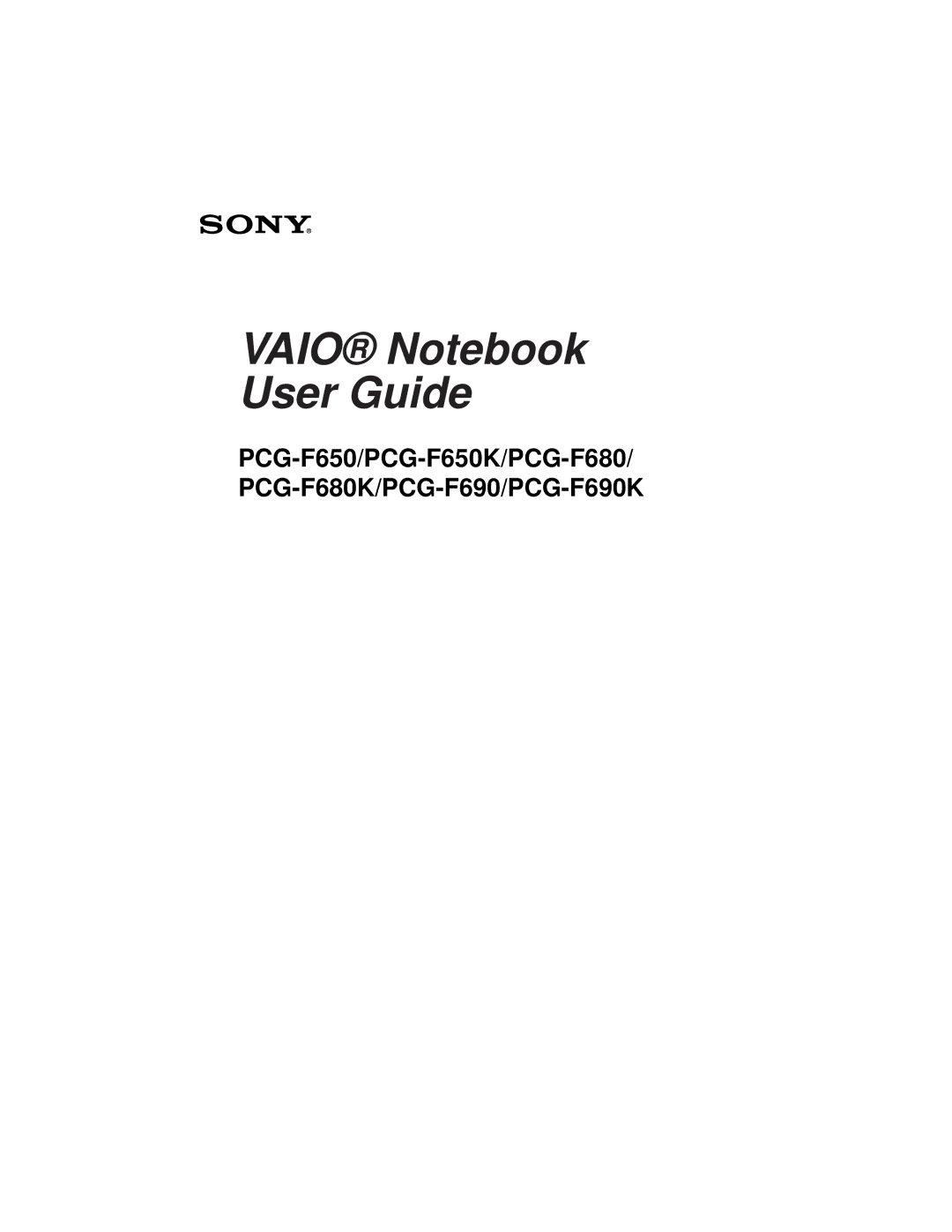 Sony PCG-932A, PCG-931A, PCG-933A, PCG-9332, PCG-9322, PCG-9312 manual Vaio Notebook User Guide 