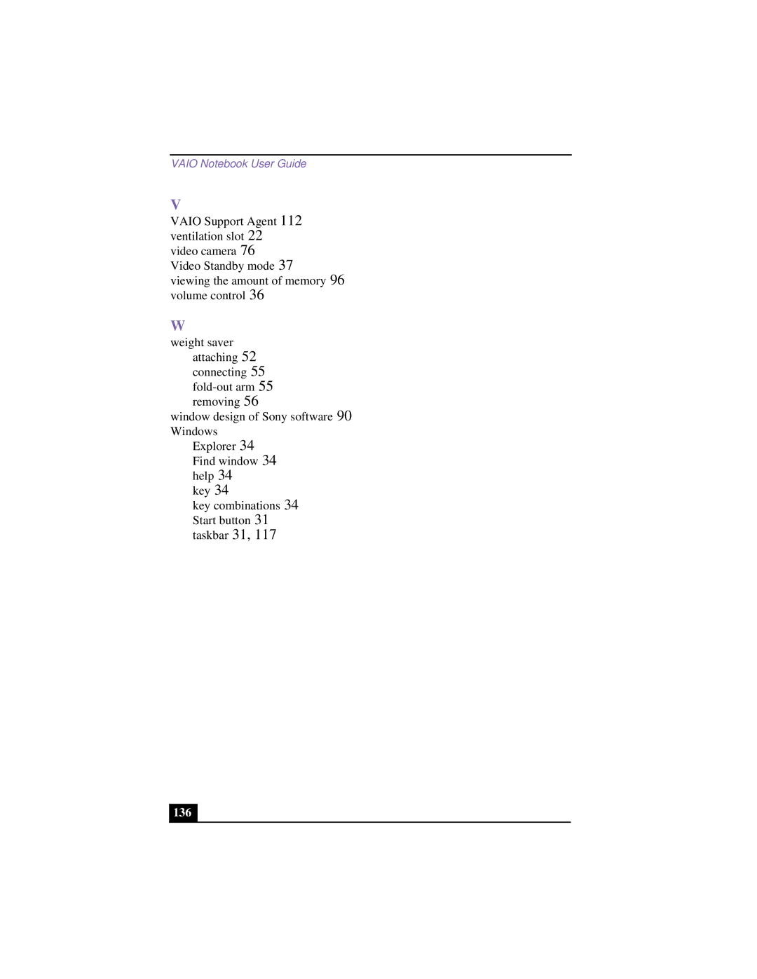 Sony PCG-9522, PCG 9542, PCG-9552, PCG-955A, PCG-954A, PCG-951A, PCG-953A, PCG-9532, PCG-952A manual 136 