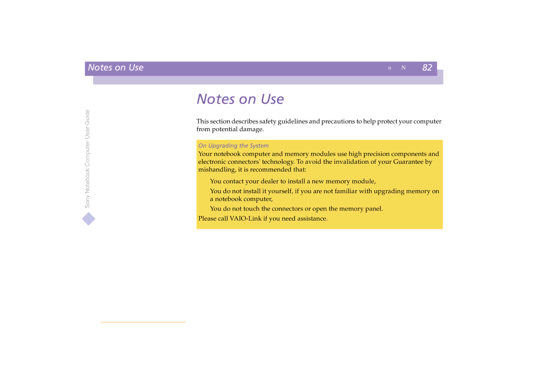 Sony PCG-C1VE manual On Upgrading the System 