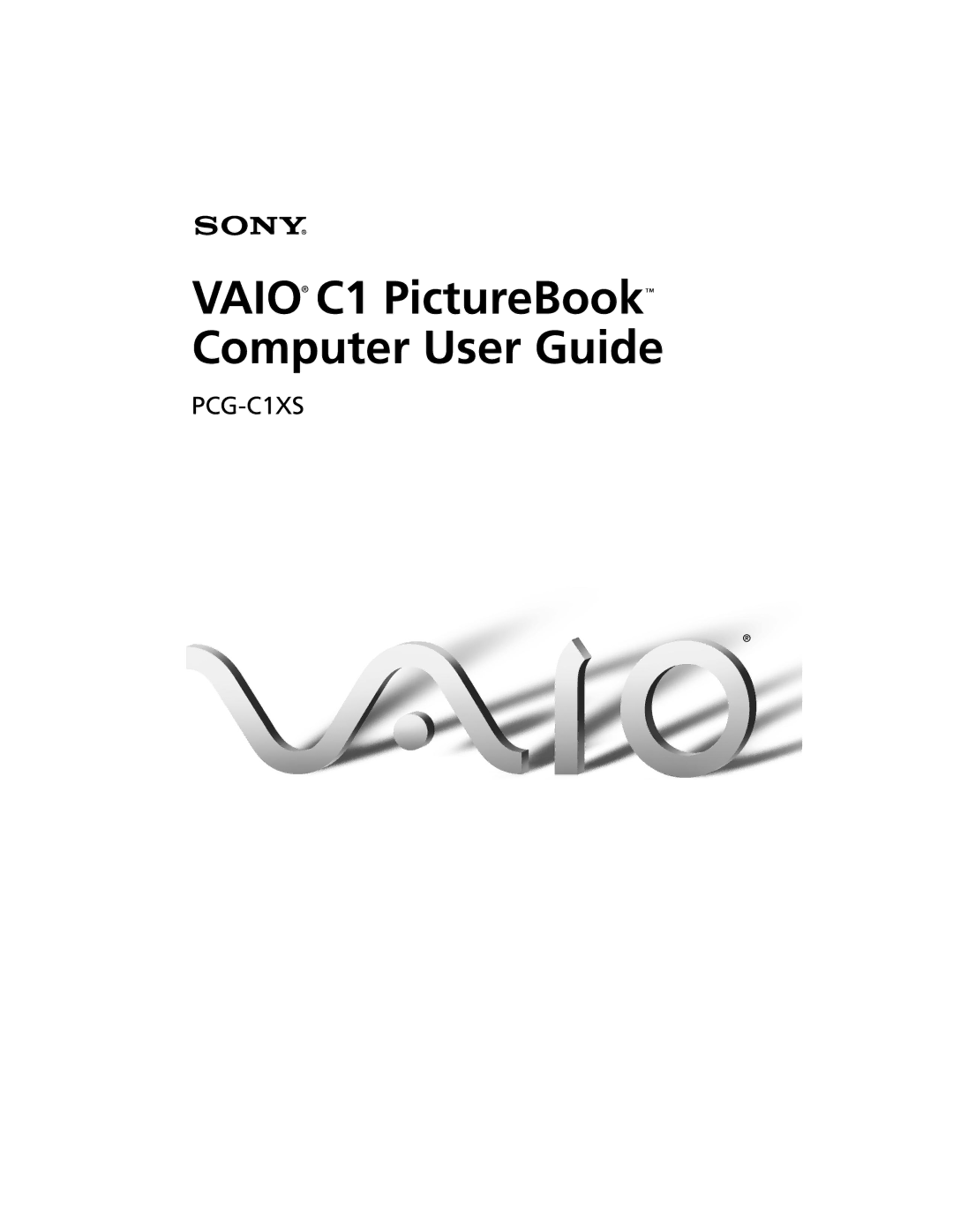 Sony PCG-C1XS manual Vaio C1 PictureBook Computer User Guide 