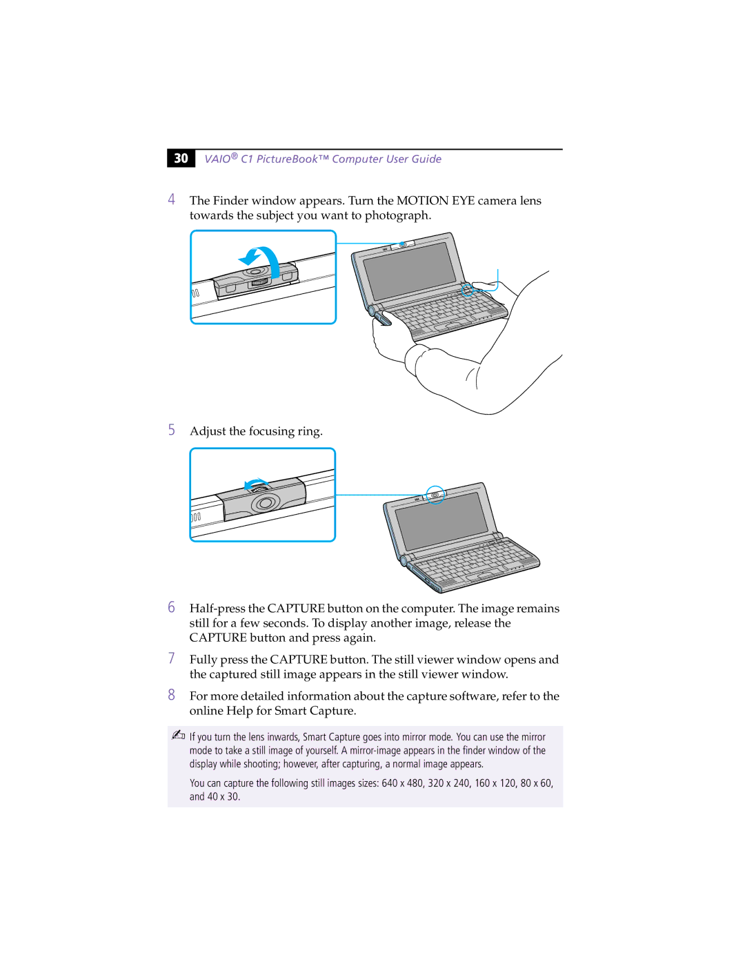 Sony PCG-C1XS manual Vaio C1 PictureBook Computer User Guide 