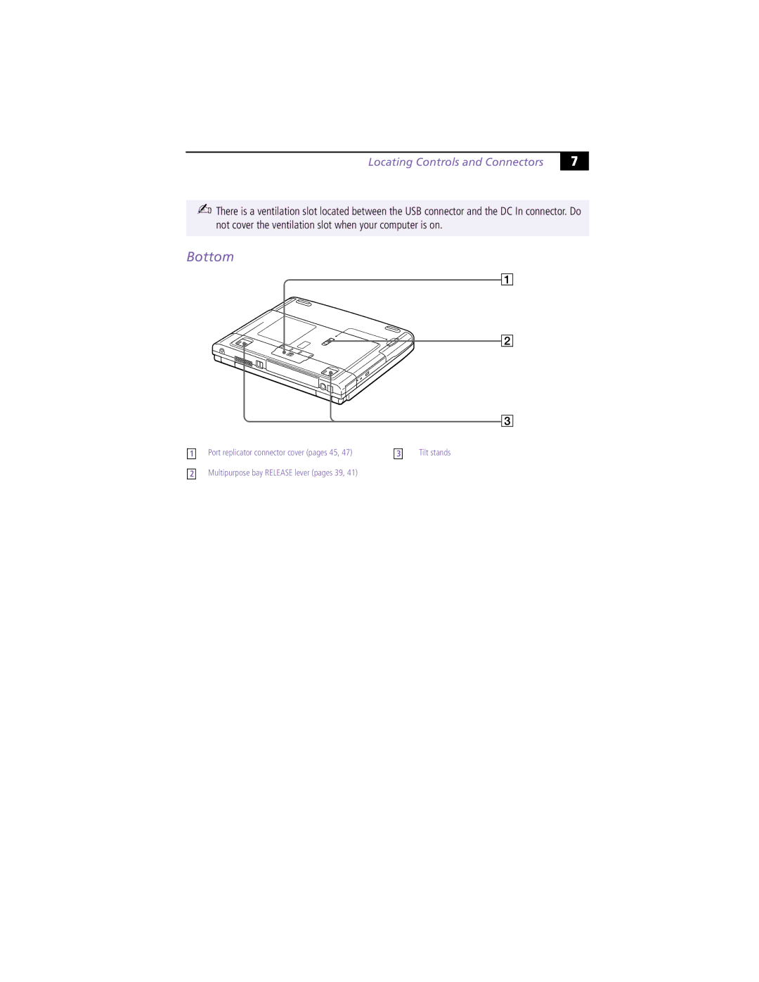 Sony PCG-F390, PCG-F370 manual Bottom 