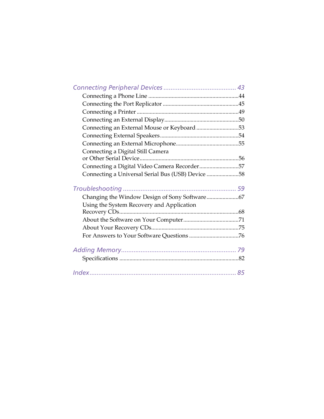 Sony PCG-F430, PCG-F450 manual Adding Memory 