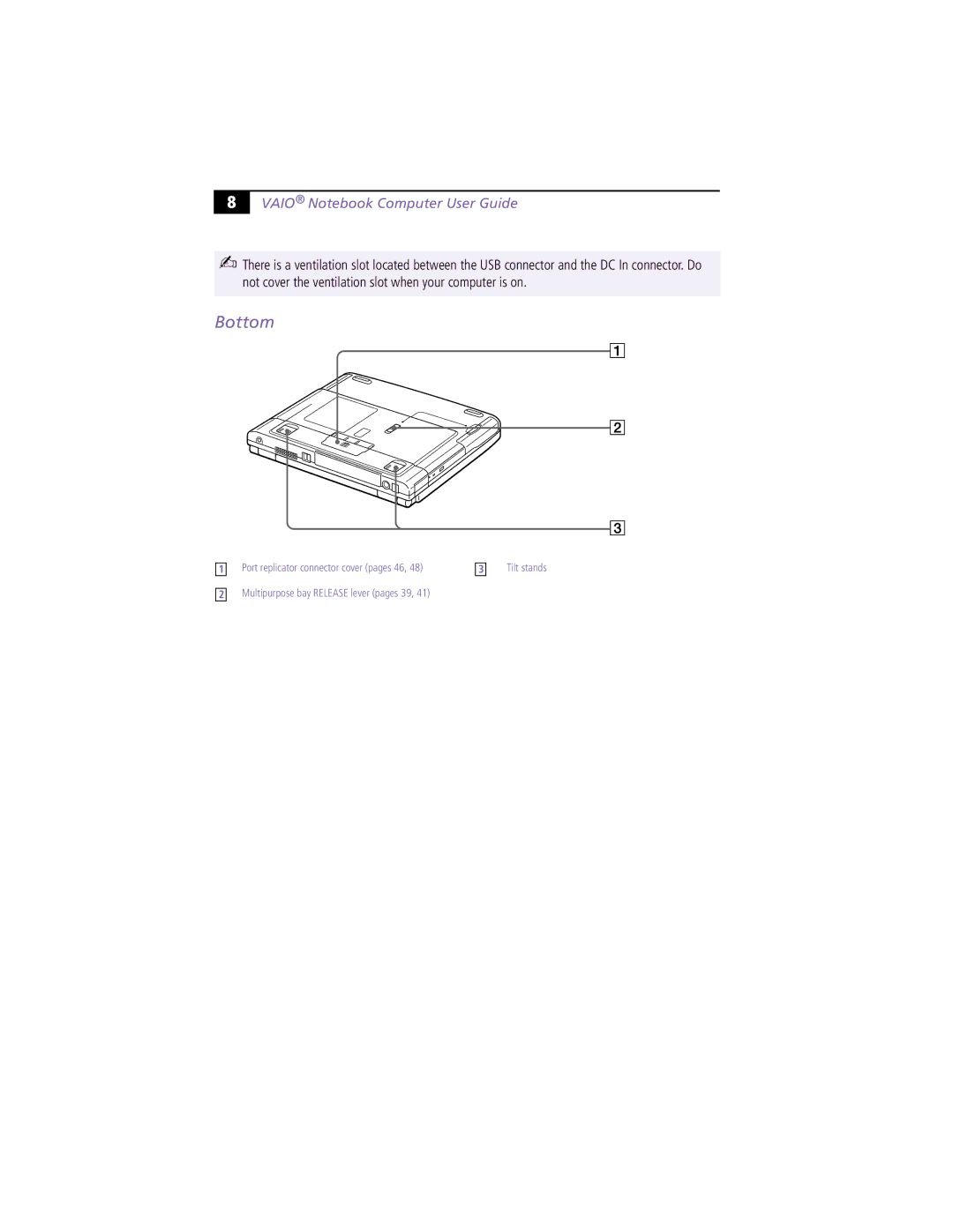 Sony PCG-F430, PCG-F450 manual Bottom 