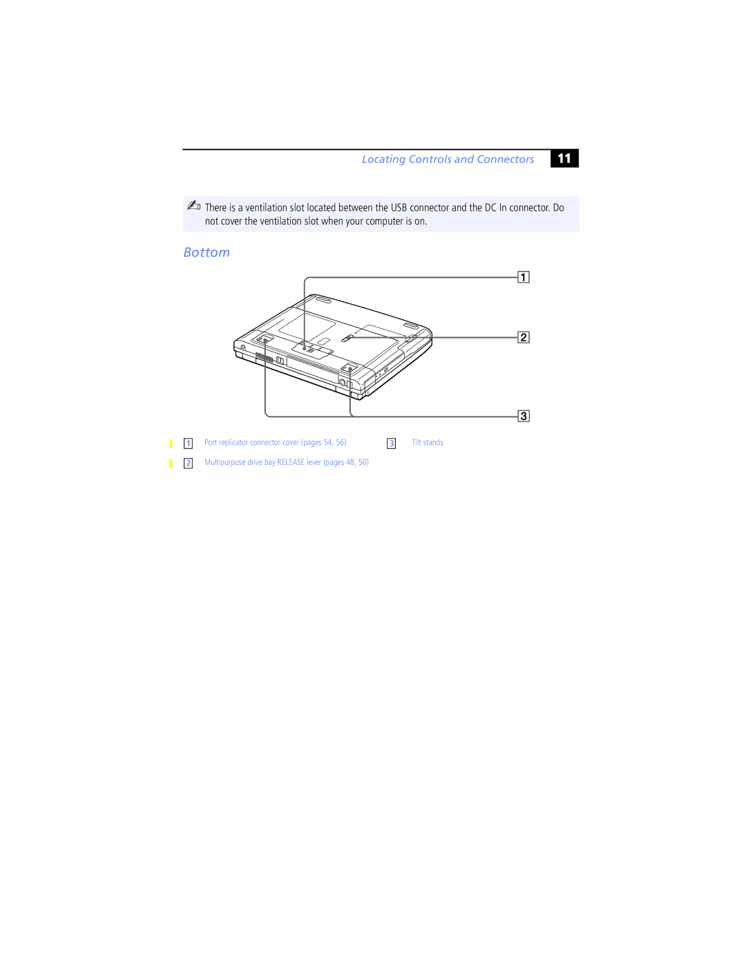 Sony PCG-F570, PCG-F580K, PCG-F560K, PCG-F540K, PCG-F590K manual Bottom 