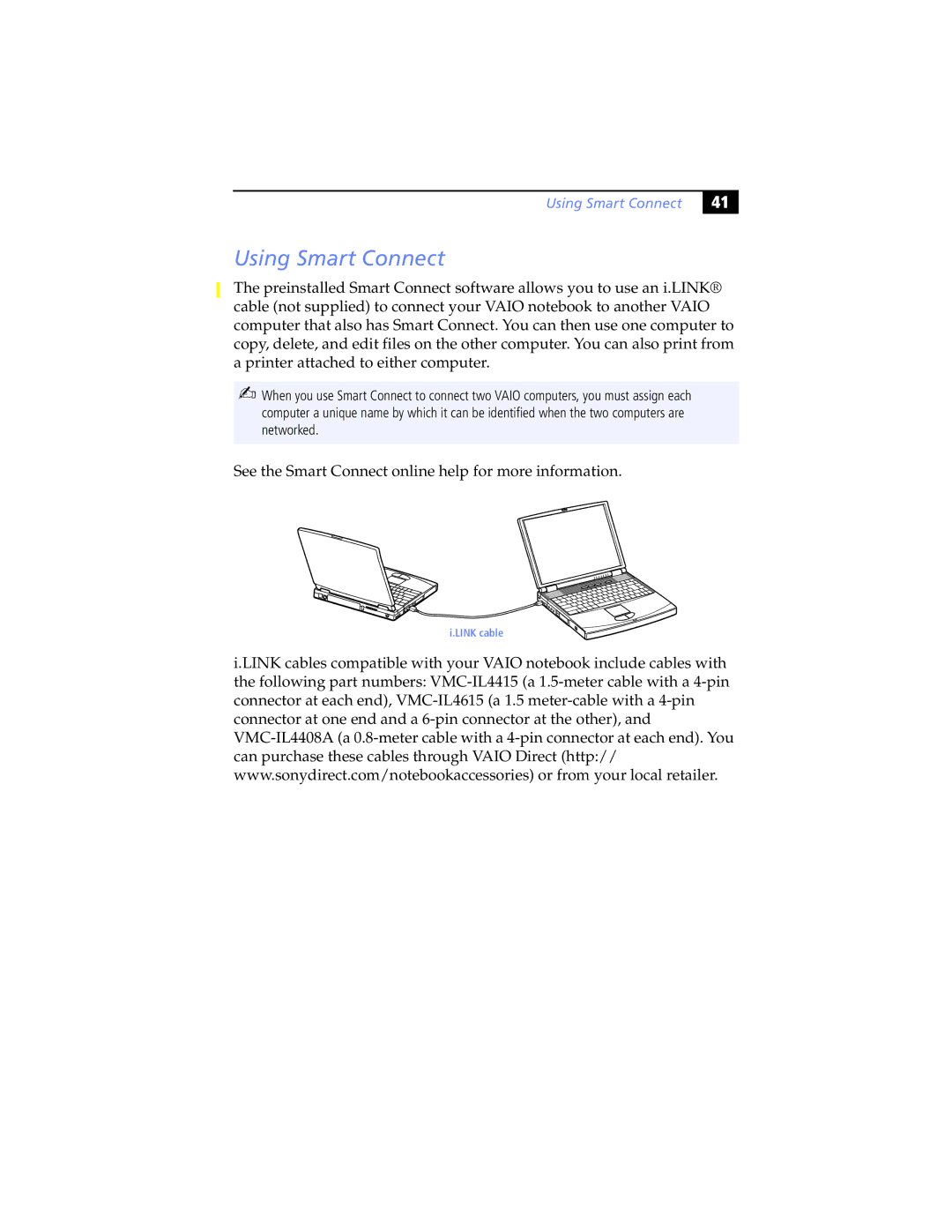 Sony PCG-F590K, PCG-F580K, PCG-F570, PCG-F560K, PCG-F540K manual Using Smart Connect 