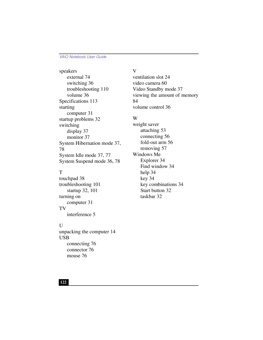 Sony PCG-F640 manual 122 