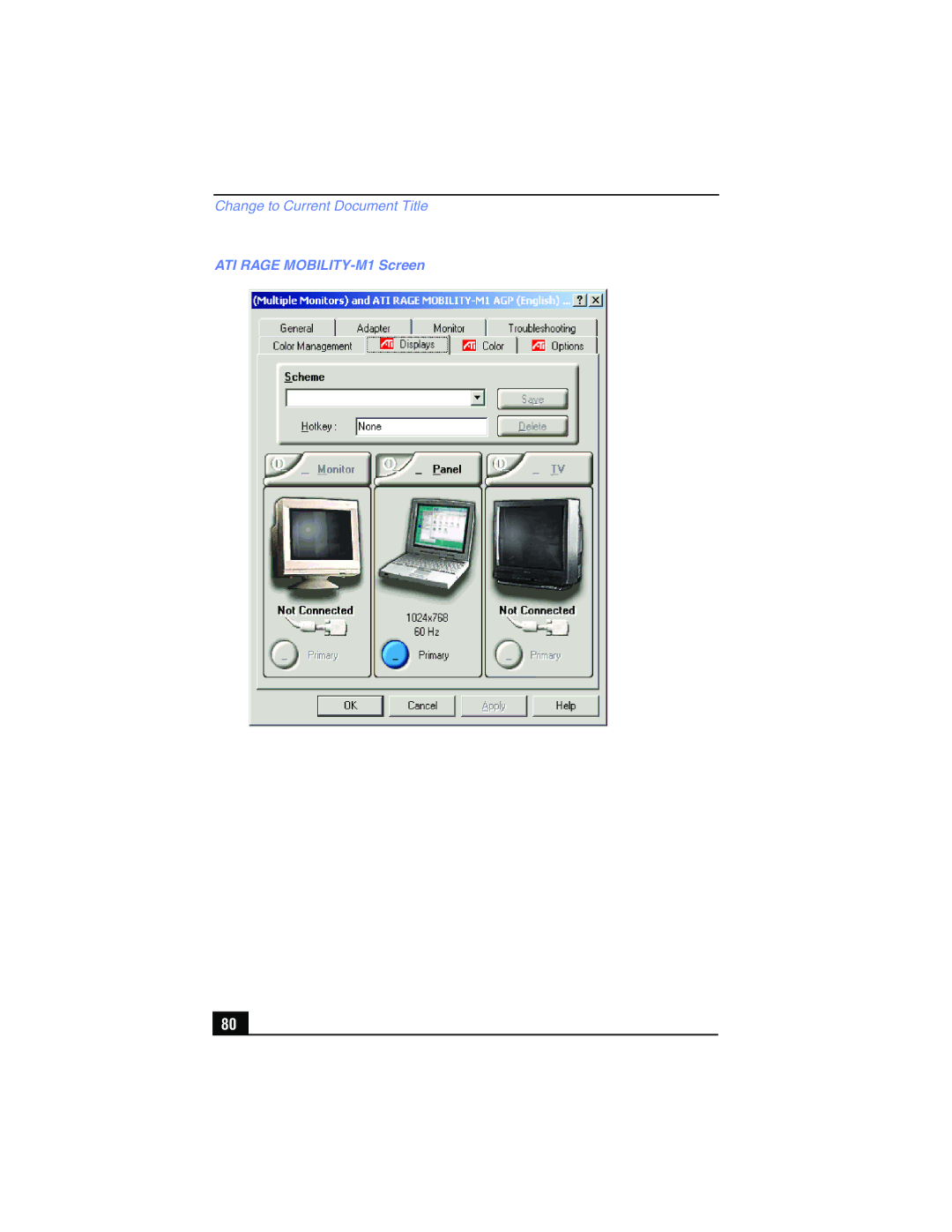 Sony PCG-FX210, PCG-FX215 manual ATI Rage MOBILITY-M1 Screen 