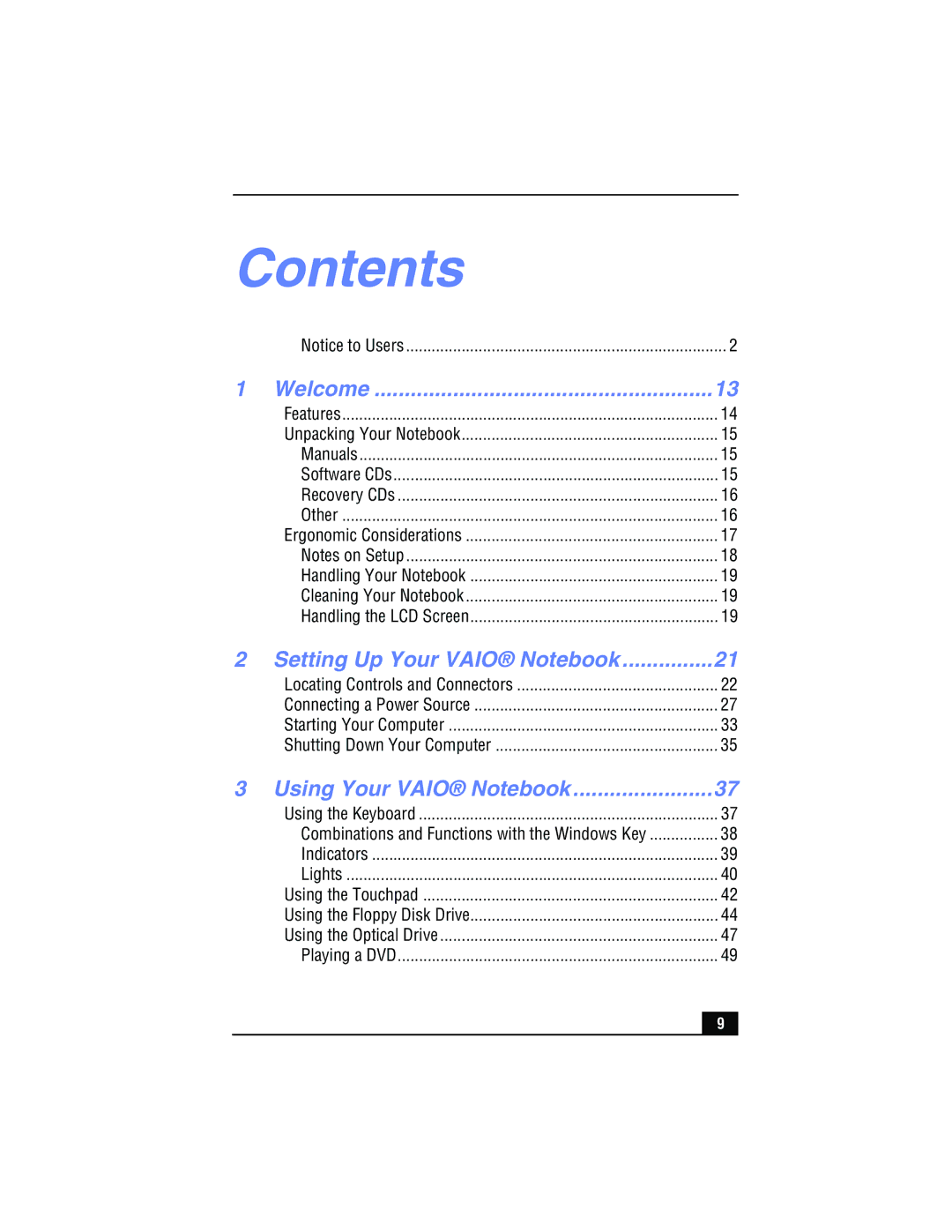 Sony PCG-FX215, PCG-FX210 manual Contents 