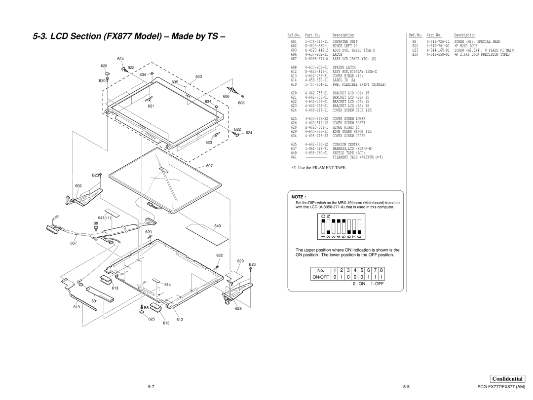 Sony PCG-FX877 service manual LCD Section FX877 Model Made by TS 