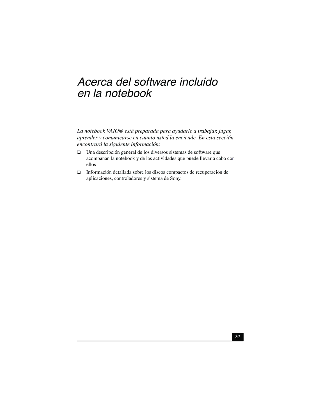 Sony PCG-FX877 service manual Acerca del software incluido en la notebook 