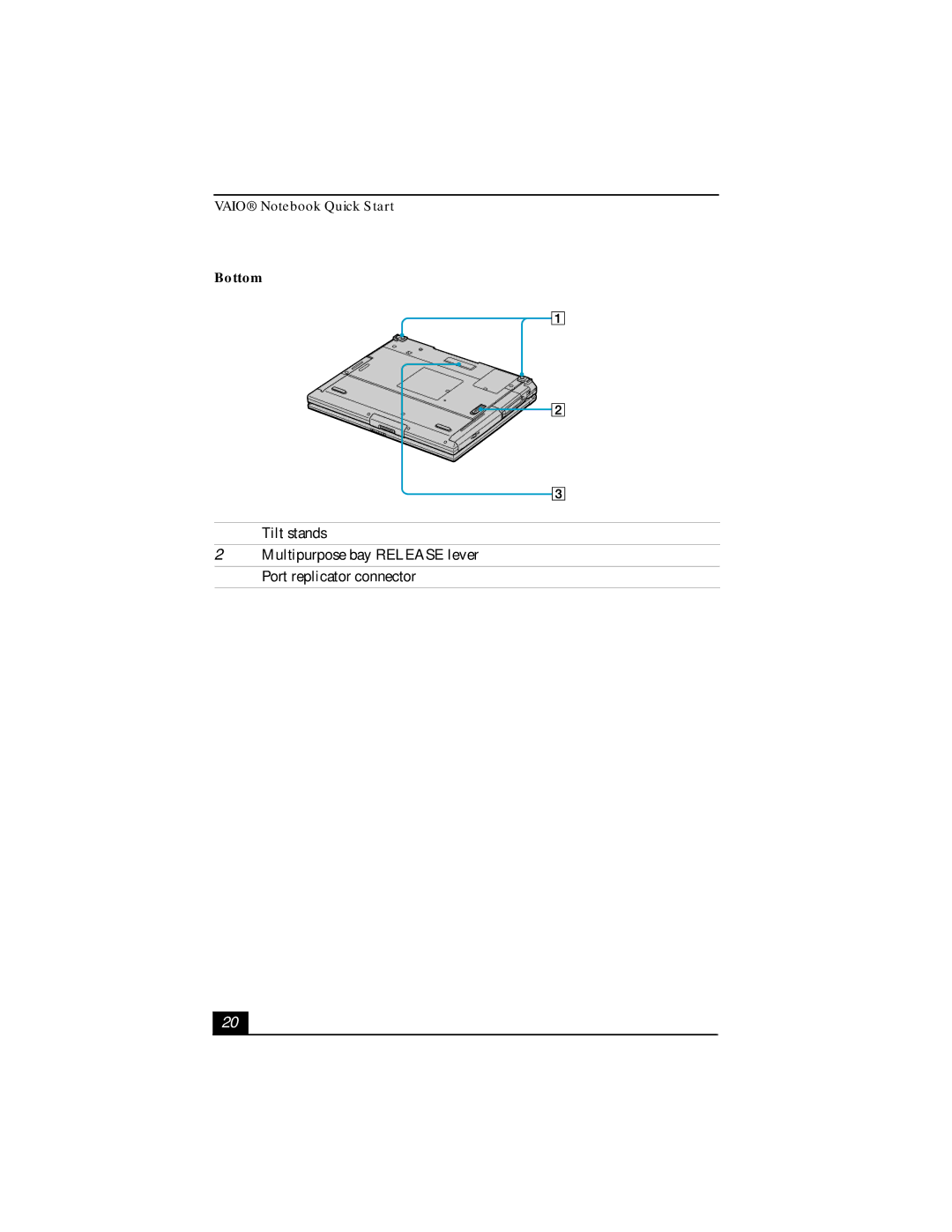 Sony PCG-GR200 quick start Bottom 