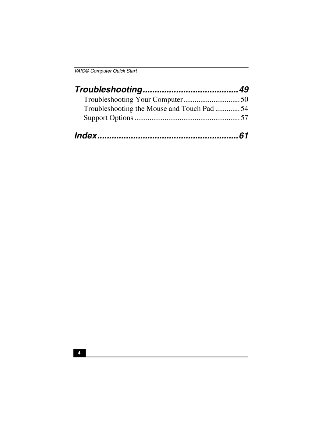 Sony PCG-GRZ530 quick start Troubleshooting 