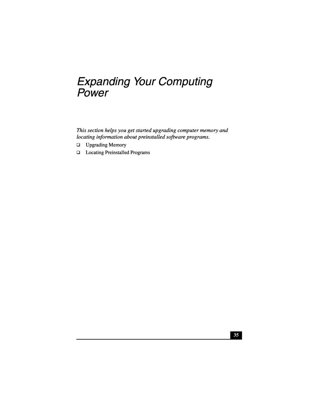 Sony PCG-NV200 quick start Expanding Your Computing Power, Upgrading Memory Locating Preinstalled Programs 