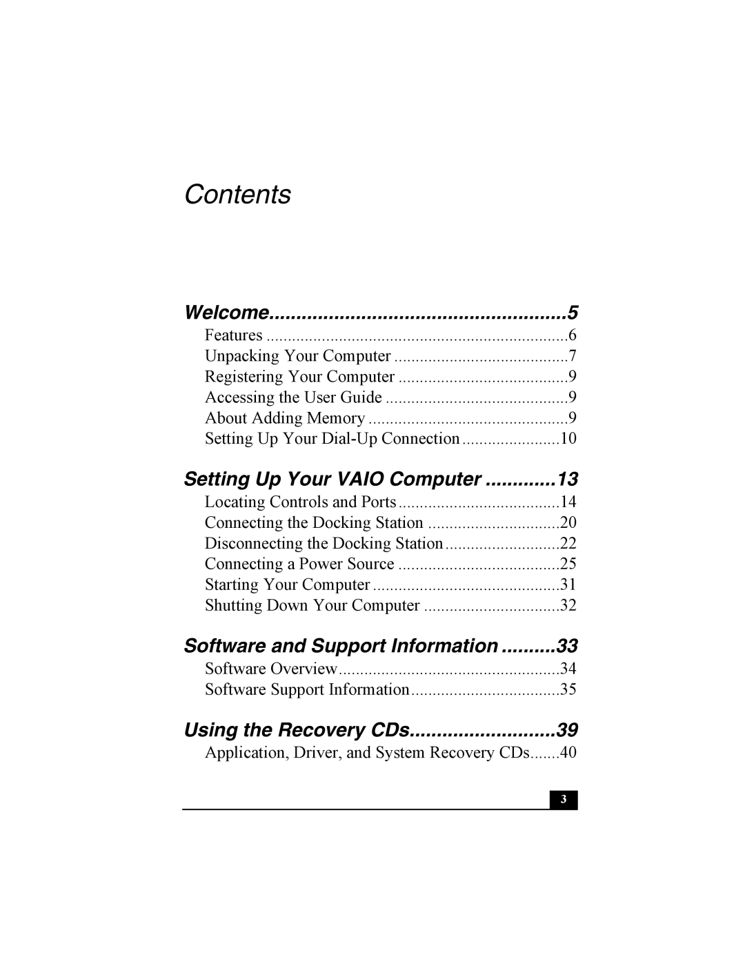 Sony PCG-R505 quick start Contents 