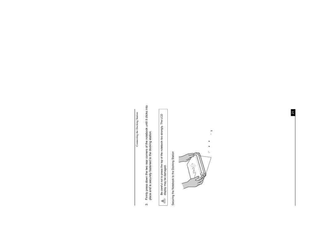 Sony PCG-R505DL, PCG-R505DSP, PCG-R505DSK service manual Securing the Notebook to the Docking Station 