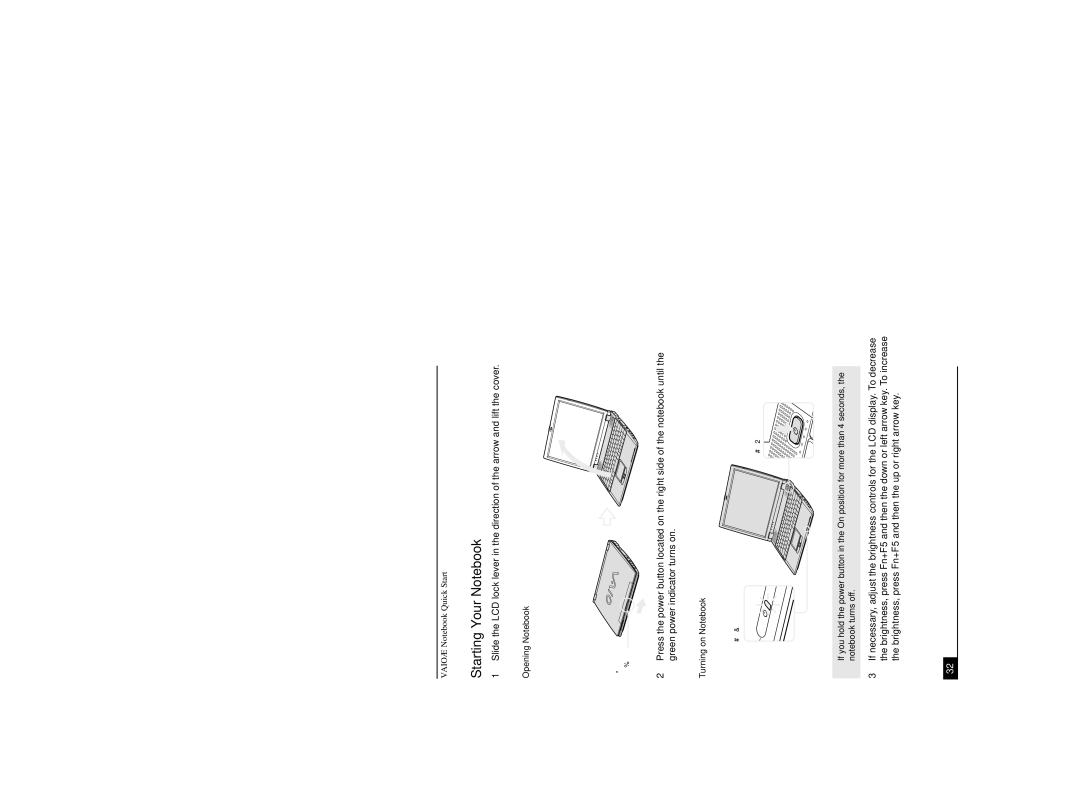 Sony PCG-R505DSP, PCG-R505DL, PCG-R505DSK service manual Starting Your Notebook, Opening Notebook 