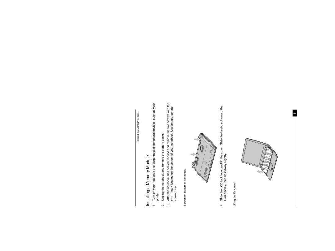 Sony PCG-R505DL, PCG-R505DSP, PCG-R505DSK service manual Installing a Memory Module 