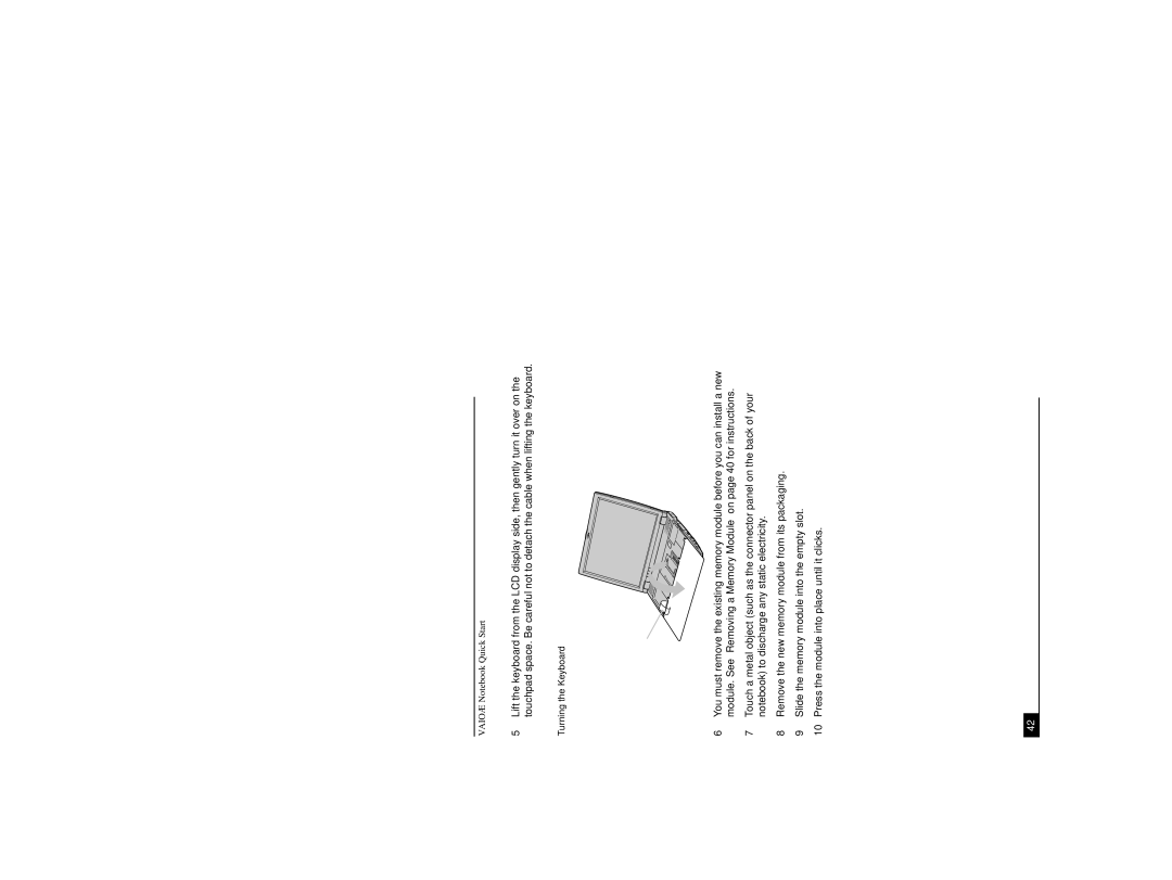 Sony PCG-R505DSK, PCG-R505DL, PCG-R505DSP service manual Turning the Keyboard 