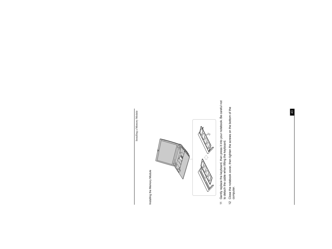 Sony PCG-R505DL, PCG-R505DSP, PCG-R505DSK service manual Installing the Memory Module 