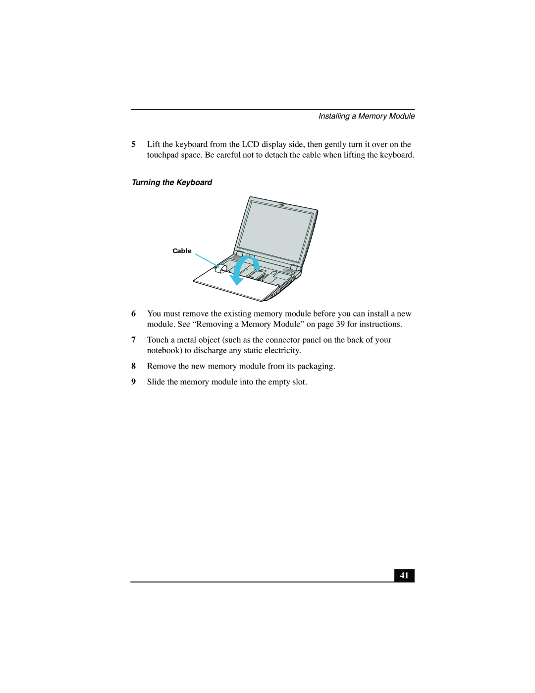 Sony PCG-R505JSK, PCG-R505JLK, PCG-R505JEP, PCG-R505JLP, PCG-R505JEK, PCG-R505JL/C, PCG-R505JSP quick start Turning the Keyboard 