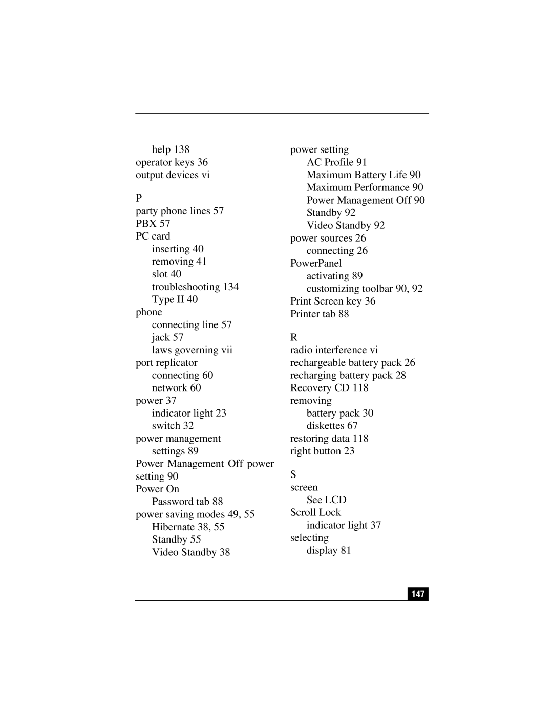 Sony PCG-R505TS, PCG-R505TSK, PCG-R505TEK, PCG-R505TE, PCG-R505TSK, PCG-R505TEK, PCG-R505TS, PCG-R505TE manual 147 