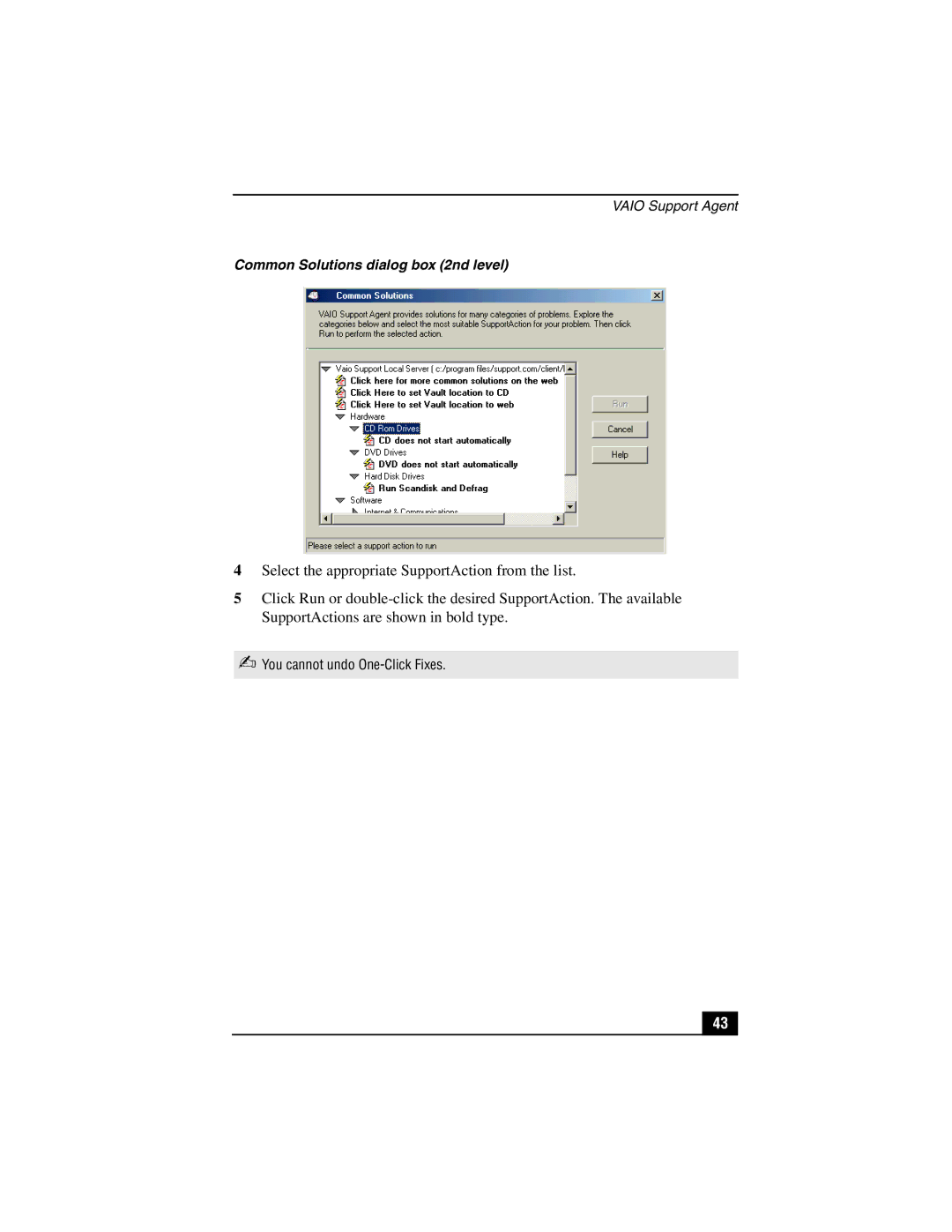 Sony PCG-SR27K service manual Common Solutions dialog box 2nd level 