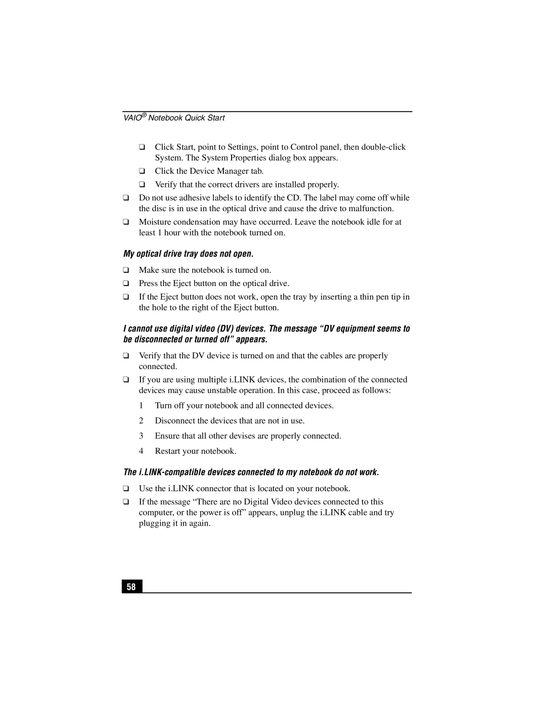 Sony PCG-SR27K service manual My optical drive tray does not open 