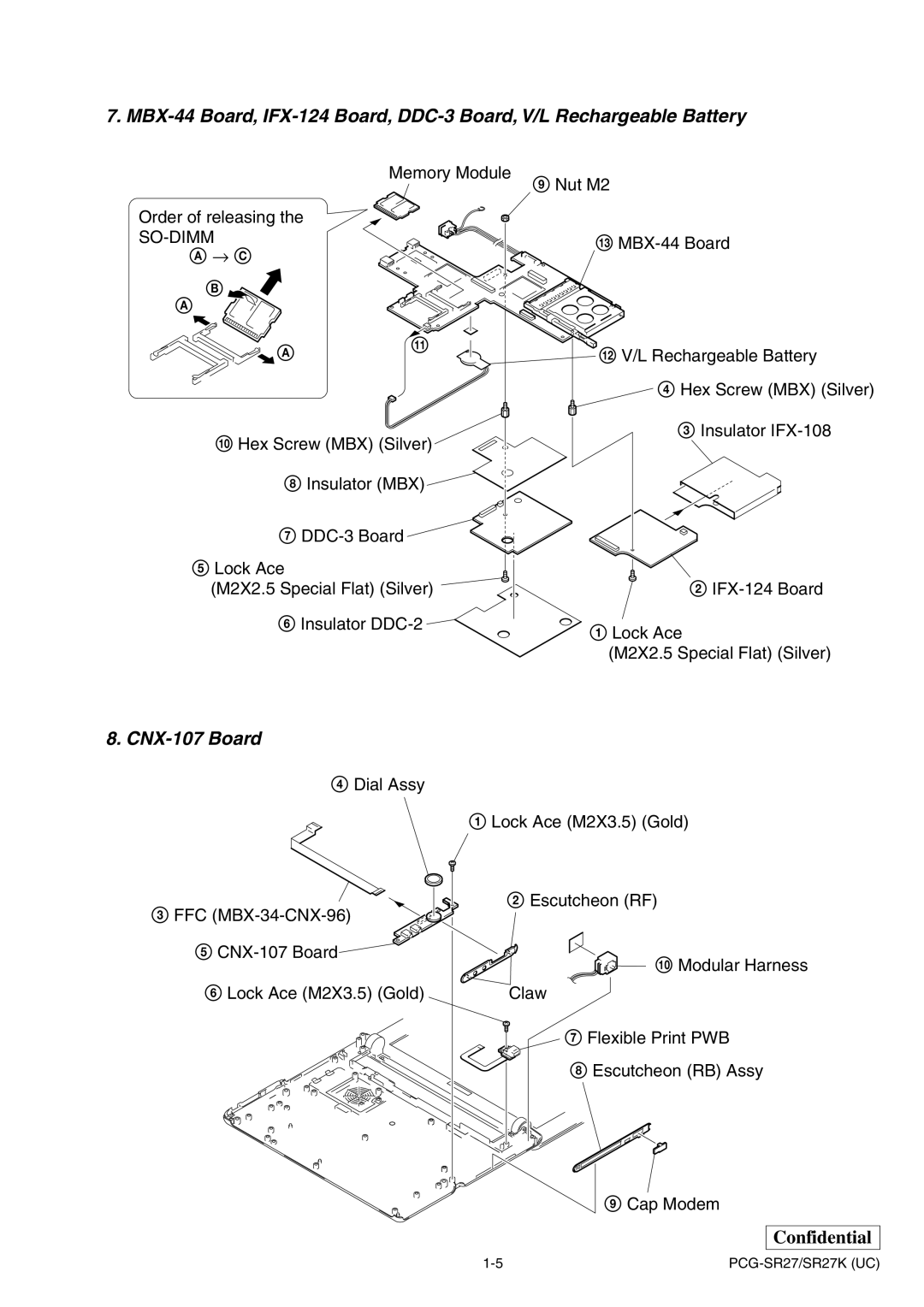 Sony PCG-SR27K service manual CNX-107 Board 